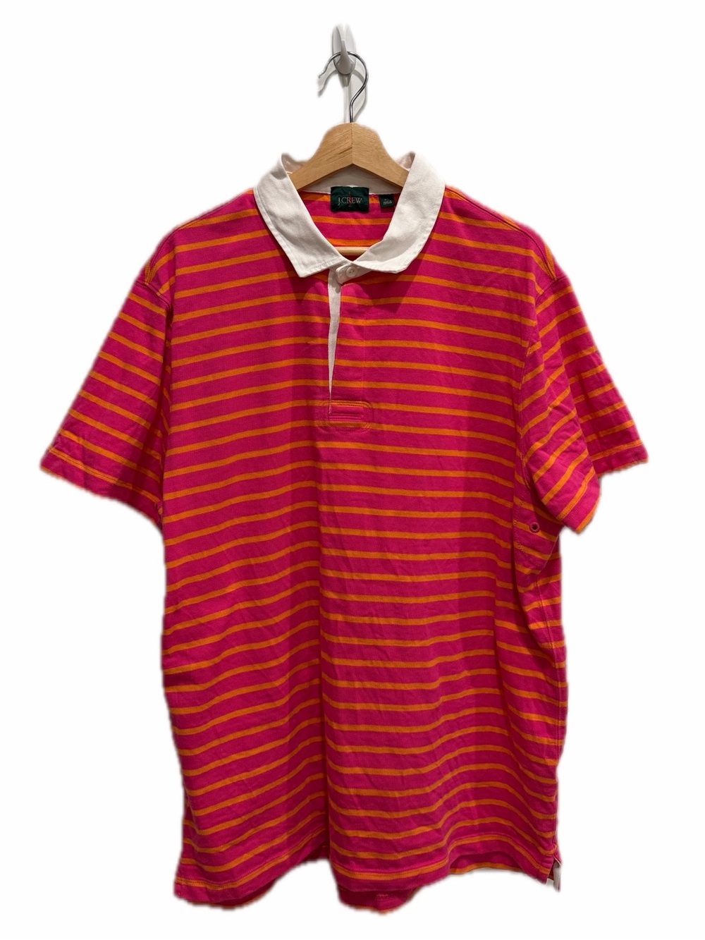 J. Crew Red Oarsman Tag Men's Short Sleeve Polo Shirt Size XL Rare Vintage